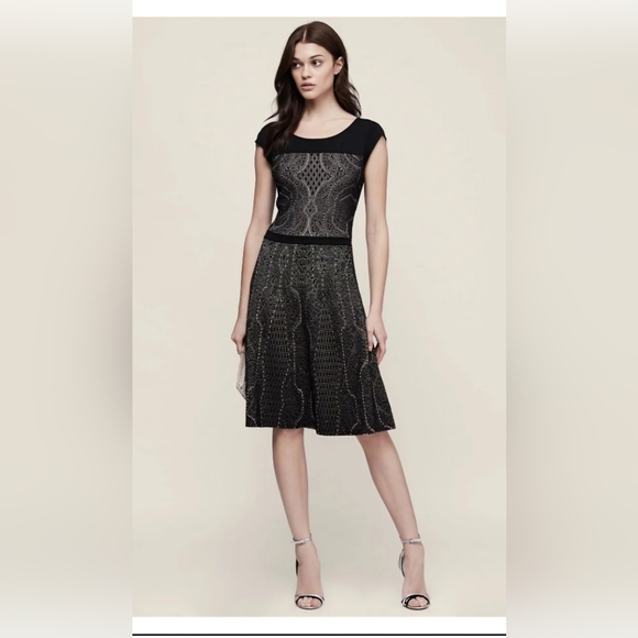 Reiss Jaquard print textured knit dress US 10 - Picture 10 of 16